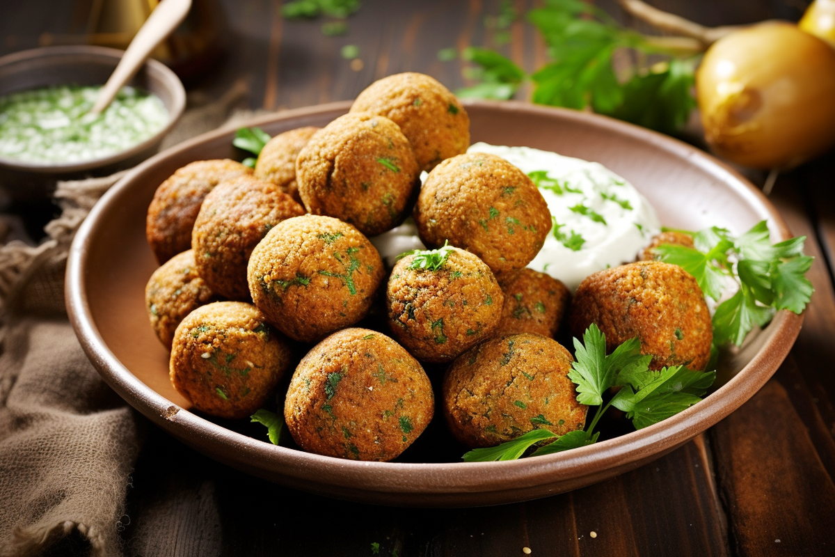 Gebackene Falafelbällchen mit Joghurt-Dip - TASTE EXPLORER - Ich liebe ...